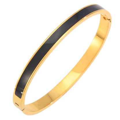 Black oil drop Non Fading Stainless Steel Bracelet With Buckle, Simple And Fashionable Handmade, Jewelry Fashion Gift