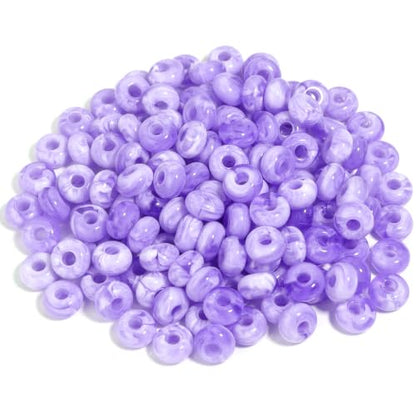 150PCS 14x8mm Purple Acrylic European Large Hole Rondelle Spacer Beads with Storage Box, Loose Beads for Bracelet Necklace Earring Hair DIY Jewelry Making - color: Purple