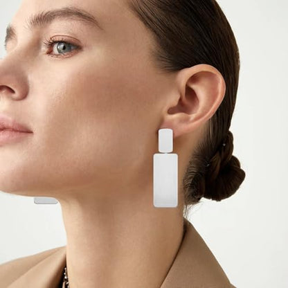 Gold Drop Dangle Earrings Long Geometric Dangle Earrings for Women Statement Jewelry Gifts - color: Dangle A Silver