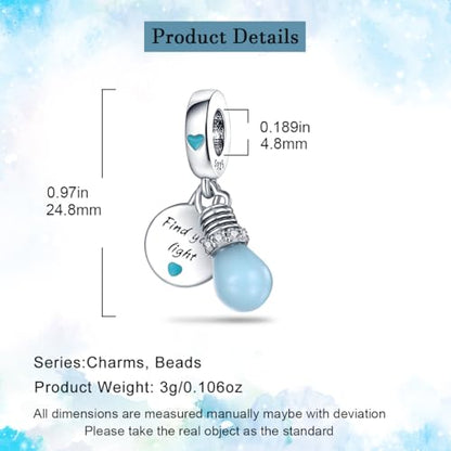 HappyStar Charms for Bracelets Necklaces 925 Sterling Silver fits Pandora Bracelets Dangle Pendants Beads Charms Jewelry Gift For Women Mums(With one Spacer Bead Charm)