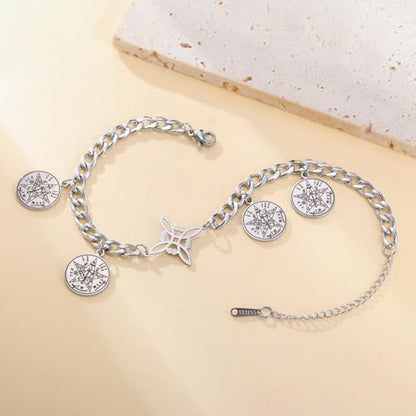 Dreamtimes Witches Knot Bracelet Tetragrammaton Pentagram Bracelet Stainless Steel Celtic Knot Bracelets for Women Men Protection Jewelry Witch Amulet and Talisman - style: Style 1