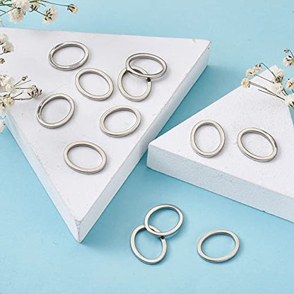 30Pcs Oval Linking Charms Open Bezel Hollow Frame Charm Pendants Linking Ring Connector Stainless Steel Beading Hoop for Earrings Bracelet Necklace Jewelry Making - color: Antique Silver - Oval