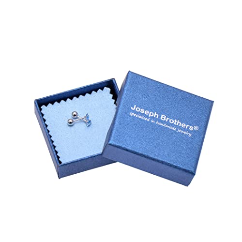 Screw Back Sterling Silver Cubic Zirconia Earrings Studs 3 MM - color: Blue