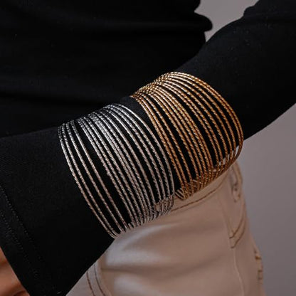 Chunky Cuff Bracelets for Women Wide Gold/Silver Cuffs Bangle Hollow Out Adjustable Bracelets Punk Vintage Jewelry - style: Gold D