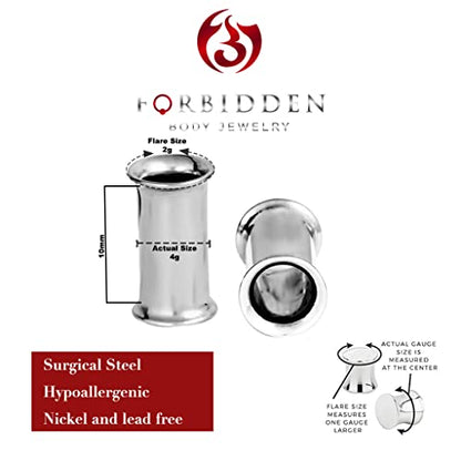 Forbidden Body Jewelry Ear Gauges, Ear Tunnels, Tunnels For Ears, Surgical Steel Mirror Finish Double Flared Tunnel Plug Earrings - style: 2pcs: 5mm (4GA)
