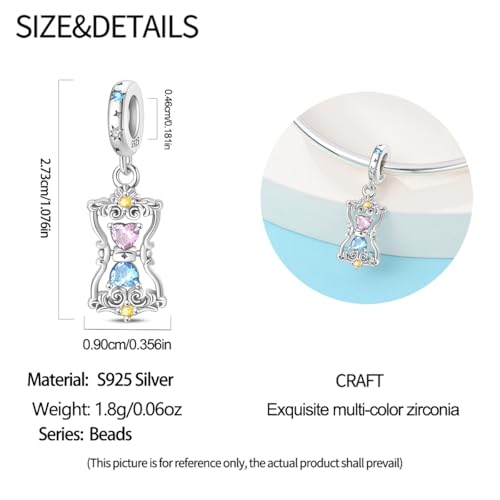 925 Sterling Silver Charms for Bracelets Necklaces Dangle Pendant With 5A Cubic Zirconias Bead Charm for Women DIY Jewelry - style: Hourglass Bead Pendant