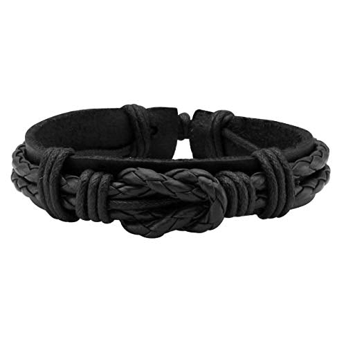 6-12PCS Braided Faux Leather Bracelet Punk Cuff Wrap Bracelets for Men Women Adjustable - color: G:8pcs