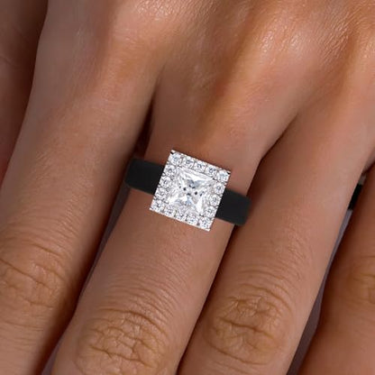 Moissanite Silicone Ring for Women, Promise Ring 925 Sterling Silver, Soft - color: Black