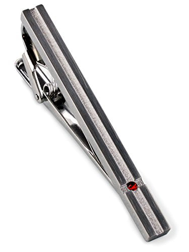 [TAVARAT] Tie Clip Tie Clips for Men Black Silver Tie Bar Tie Pin Tps-032 - style: silver red