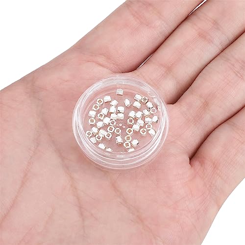 Silver Plated Faceted Spacer Beads 2x2mm 50pcs for Jewelry Making Findings Non Tarnish - color: Silver, size: 2x2mm Faceted
