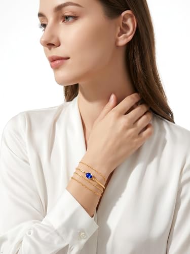 Moissanite/Sapphire/Ruby/Emerald Cuff Bracelet 1 Carat Oval Cut Center Stone Inlaid 925 Sterling Silver 14K Gold Plated Adjustable Birthstone Bangle for Women fit Wrist 5-7.5 Inch - color: Sapphire Gold