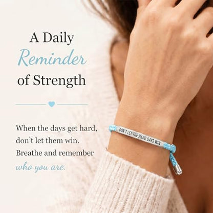 Frodete Dont Let The Hard Days Win Bracelet Inspirational Gifts for Women Adjustable Braided Tube Bracelet Gifts for Friends - color: A9:blue