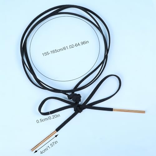 Black Choker Necklace for Women, Bow Gothic Choker, Black Velvet Chokers with Gold Tube, Long Wrap Rope Collar Tie Neck Chain, Neck Accessories for Party Prom