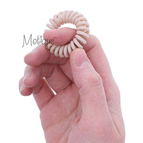 Small Coil Hair Ties For Girls - Set of 6 Light Brown - color: Light Brown