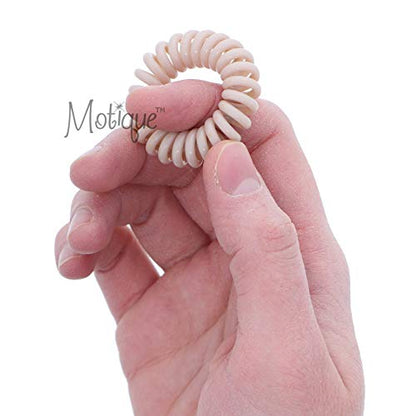 Small Coil Hair Ties For Girls - Set of 6 Light Brown - color: Light Brown