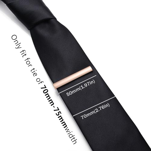 HONEY BEAR Standard Tie Clip Bar for Men Business Wedding Gift | Classic Minimalist, Steel-Plated Copper Base, Gift-Boxed, Thickened, Rounded Corners, Easy to Slide On, No Snag or Wrinkle