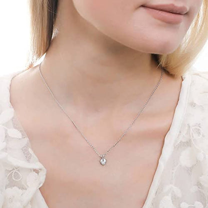 BERRICLE Sterling Silver CZ Solitaire Pendant Necklace for Women, Gold Flashed, Cubic Zirconia - Asscher, Emerald, Heart Shaped, Princess, Round Cut - style: Heart Shaped Cut