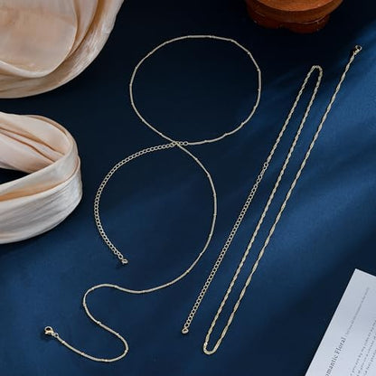 Waist Chain for Women 14K Gold/Silver Plated Body Chain Beads Link Belly Chains Belly Belt Waist Beads Chains Adjustable Sexy Bikini Body Jewelry Daily Belts Gifts for Women - style: 2Pcs Rope Satellite-GD