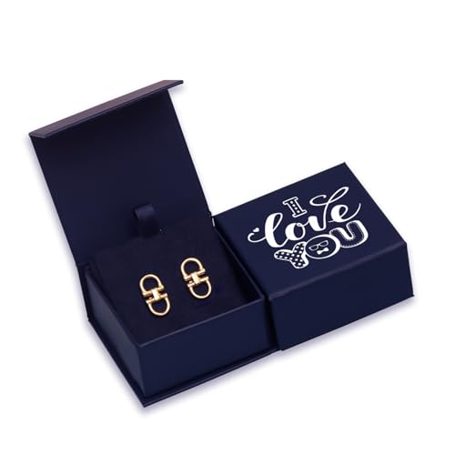 LeCalla 925 Sterling Silver Men's Cufflink | Silver Cufflinks For Men Jewelry | 14K Gold-Plated Cufflinks Business Wedding Shirt Accessories Gift for Son, Father, Husband - style: 14K Horse Bit with Customized Box
