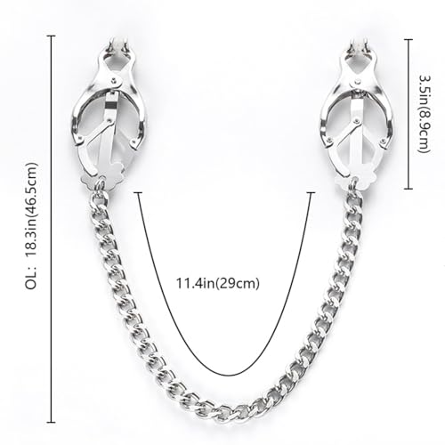 Body Chain Body Clamps with Chain Body Ring Body Clamps Stainless Steel Body Clip Body Clip Non-Piercing Chain Non Piercing Body Jewelry for Women Men (Silver) - color: Silver