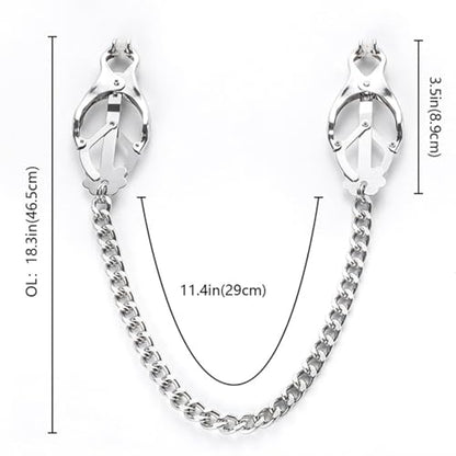 Body Chain Body Clamps with Chain Body Ring Body Clamps Stainless Steel Body Clip Body Clip Non-Piercing Chain Non Piercing Body Jewelry for Women Men (Silver) - color: Silver