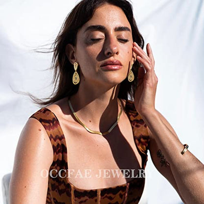 Gold Metal Clip On Earrings for Women Non Pierced Dangle Drop Earrings Multiple Styles - color: gold irregular