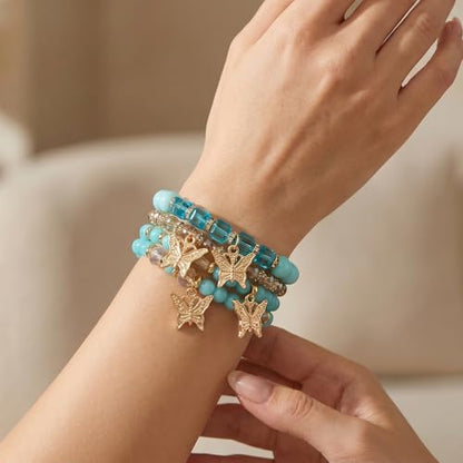 Boho Wooden Beads Bracelets Bohemian Bracelet Stack for Men Women Wood Beaded Bracelet Set - color: O