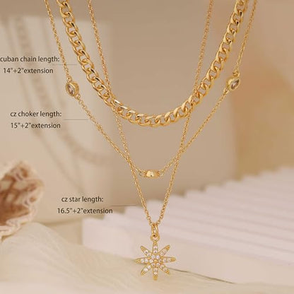 XIXINI Layered Necklaces for Women, Dainty Gold Necklace Stack 14k Gold Plated Layering Pendant Necklace Set Simple Statement Gold Necklaces for Women Trendy Fashion Waterproof Gold Jewelry - color: Gold-Set 4
