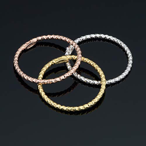KoolJewelry 14k Yellow White or Rose Gold Minimalist Diamond-cut Band Knuckle Stacking Midi Ring (1.5 mm)