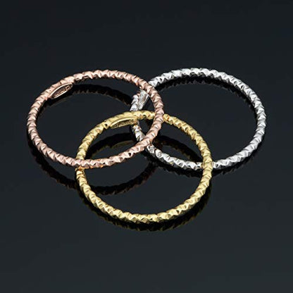 KoolJewelry 14k Yellow White or Rose Gold Minimalist Diamond-cut Band Knuckle Stacking Midi Ring (1.5 mm)