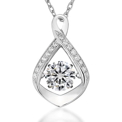 ARINZA Moissanite Necklace for Women, 1 Ct 925 Sterling Silver Dancing Stone Pendant, 18+2 Inch Chain, Valentine’s Day Christmas Gift for Her, Wife, Mom, Anniversary, Birthday - color: 8 Infinity Love