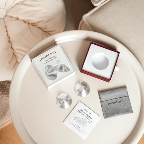 Momcozy 999 Silver Nursing Cups,Perforated Breathable Design, XL Size | 999 Silver Nipple Shields, Breastfeeding Essentials, Silver Nipple Shields for Breastfeeding Newborns, Metal Nipple Shields - size: XL/Hole