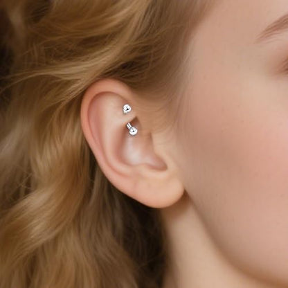 Ruifan 20g 18g 16g 14g 12g 8g 6g 4g 2g Rook Piercing Jewelry Titanium Internally Threaded Curved Barbell Eyebrow PA Tragus Helix Conch Lobe Earrings Lip Rings Body Piercing Jewelry For Women Men - size: 6G - 12mm Ball