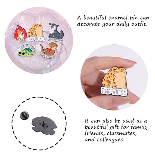5Pcs Cute Coffee Cat Sloth Enamel Pin Set Cartoon Animal Coffee Cup Brooch Badges, Funny Lapel Pins for Backpacks, Jackets, Bags, Coffee Lover Gift - color: JH-066