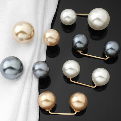 VILLCASE 8pcs Faux Pearl Brooch Pins Sweater Shawl Clips Clothing Accessories Collar Safety Buckles Women’s Lapel Decorations for Cardigans and Dresses