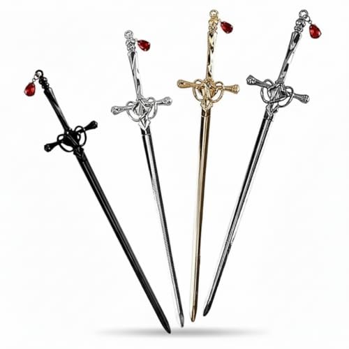 4Pcs Dagger Hair Pins, Sword hair pin，Vintage Hair Sticks for Women, Chinese Style Hair Accessories for Bun & Long Hair, for Girls & Women