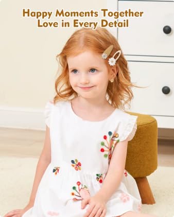 YHXX YLEN 20PCS Snap Hair Clips for Girls Cute Flower Hair Clips Non Slip Fabric Hair Barrettes Toddler Hair Accessories for Baby Toddler Girls Kids - color: 20pcs-Daisy set