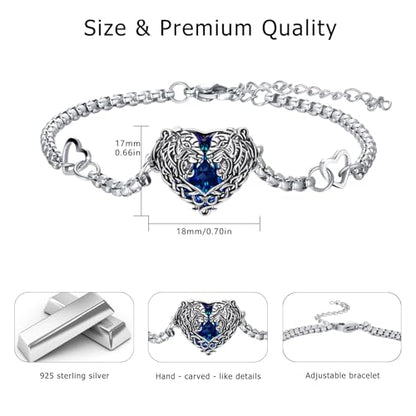 Animal Bracelet for Women 925 Sterling Silver Celtic Dragon/Horse/Wolf Bracelet Adjustable Bracelet Cute Animal Jewelry Gift for Women - style: Tiger Bracelet