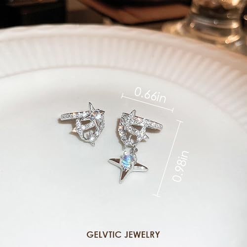 Cute Butterfly Cartilage Clip on Earrings for Women Non Pierced Huggie Ear Cuff Y2K Statement Silver Clip Stud Earrings Granddaughter Daughter Valentines Birthday Graduation Jewelry Gift - color: EA316-Silver Star Clip