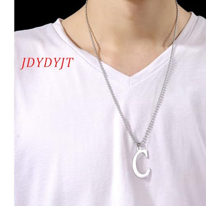 Stainless Steel Initial Letter Connector Charms Alphabet Pendant Diy Craft for Jewelry Making Necklaces Bracelets Keychain - color: Stainless Steel C