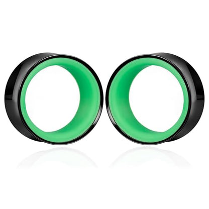 DOEARKO 2Pcs Ear Gauges Hollow 316L Stainless Steel Double Flared Ear Plugs Tunnels Stretcher Body Piercing Earring Jewelry for Women Men 2G(6mm)-1"(25mm) - color: B&G, size: 22mm(7/8")