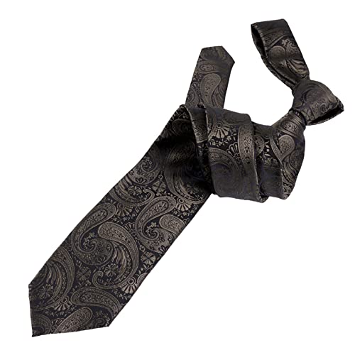 Alizeal Mens Gradient Paisley Necktie and Pocket Square Set | Elegant Design Perfect for Weddings Banquets Business Formal Events - color: 170-coffee
