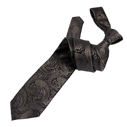 Alizeal Mens Gradient Paisley Necktie and Pocket Square Set | Elegant Design Perfect for Weddings Banquets Business Formal Events - color: 170-coffee
