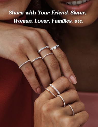 THUNARAZ 9Pcs Gold Stackable Rings for Women Non Tarnish Adjustable Rings | 14k Gold Plated,Open Adjustable Rings Set,Stack,CZ Thumb Ring,Statement Band Ring,Engagement Wedding Jewelry,Waterproof - color: Silver Tone