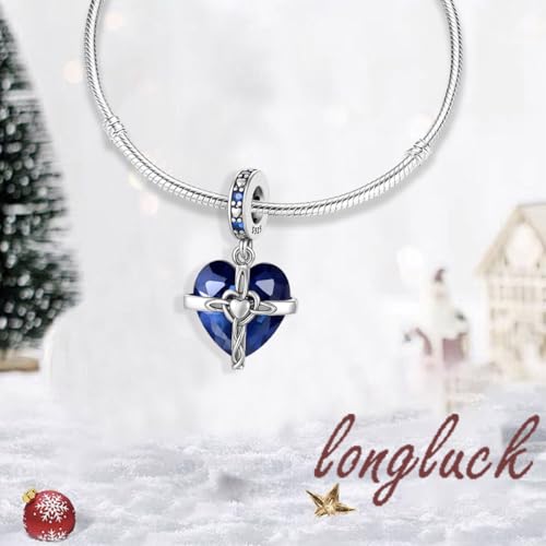 Birthstone Charms 925 Sterling Silver Heart Charms for Bracelets and Necklaces Birthday Day Christmas Gifts For Women - color: I-September
