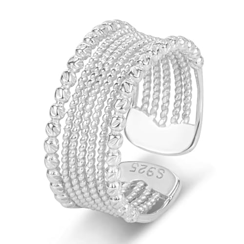 Real 925 Sterling Silver Rings Open Rings for Women Thumb Rings Vintage Rings Adjustable Rings Stackable Ring Band Statement Rings Rings for Men Promise Rings Party Rings Anniversary Rings Finger Ring - color: S925Ring06-28