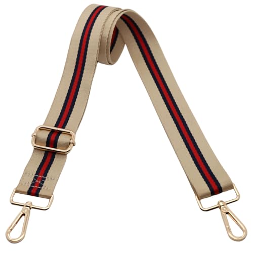Kolti Purse Strap Replacement Crossbody Handbag Stripe Wide Adjustable - color: Gold Buckle-419