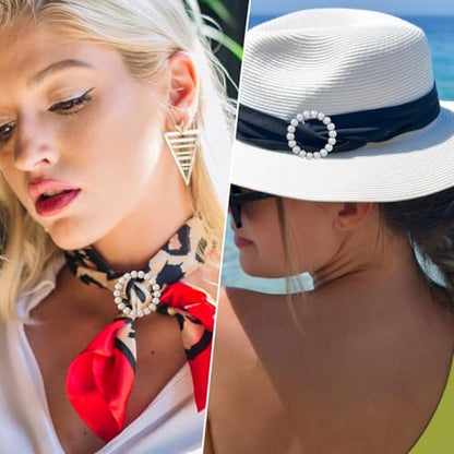 10PCS Scarf Ring Clip -T-shirt Ties Clips Clothes Corner Knotted Button for Women Fashion Metal Round Circle Shirt
