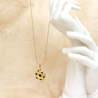 Gold Pendant Pearl Layered Choker Necklace Set for Woman, Chunky Charm Adjustable Pearls Bead Gemstone Shell Conch Tiger Eye Natural Stone Bow Chain Nacklaces Fall Fashion Prom Jewelry Gift. - color: Gem