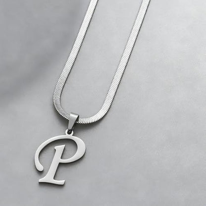 Stainless Steel Initial Letter Connector Charms Alphabet Pendant Diy Craft for Jewelry Making Necklaces Bracelets Keychain - color: Stainless Steel P
